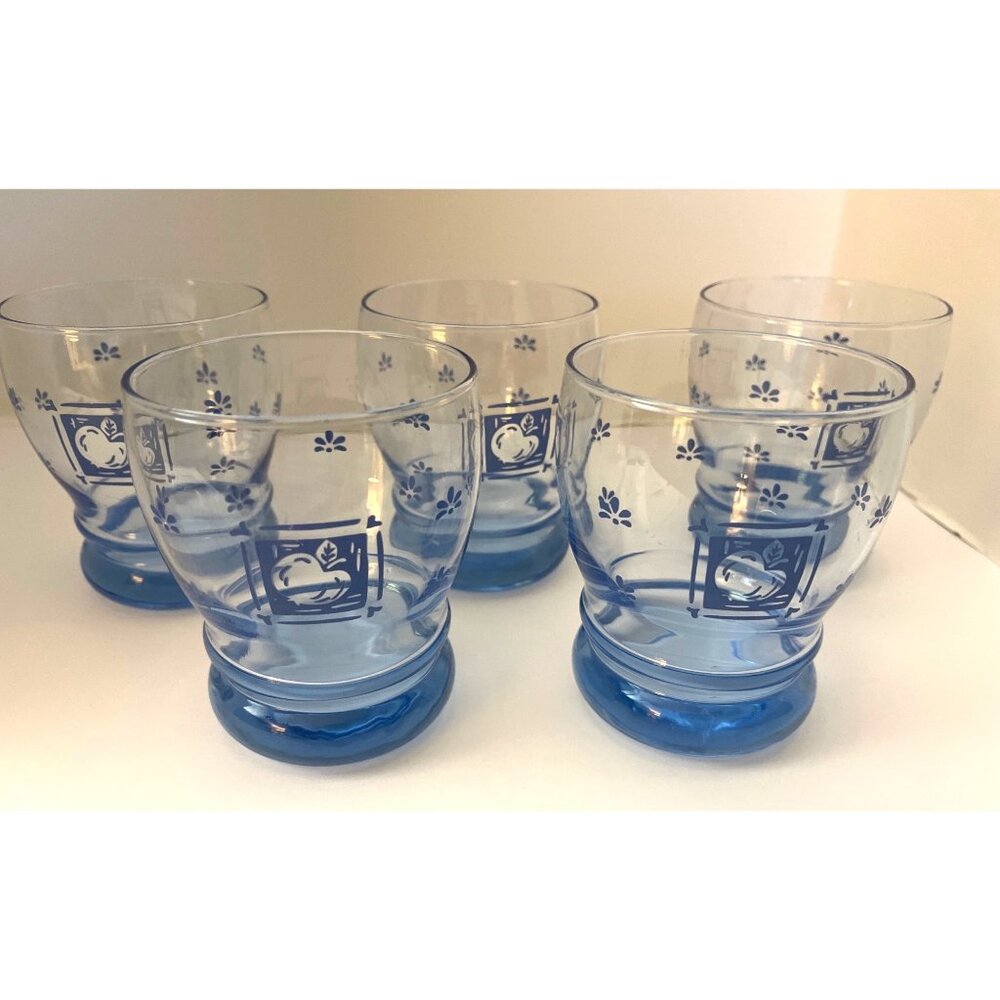 Pfaltzgraff Maison Blue Double Old Fashioned Glasses. Hold 12 Oz Set of 5